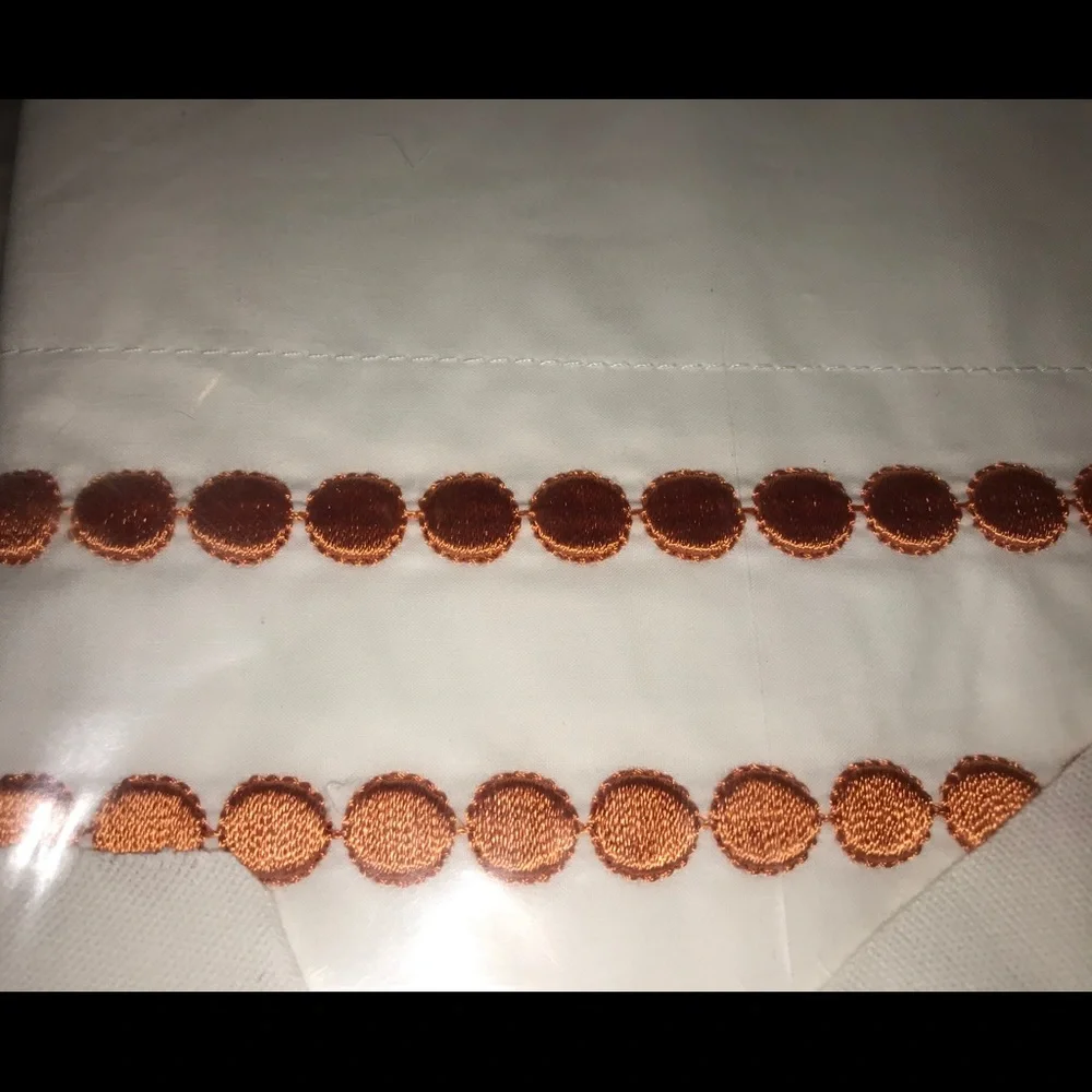 New Pottery Barn Pearl Embroidered Sham- Orange